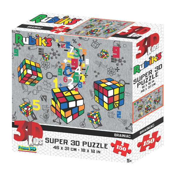 Rubik's Cube Puzzle Braniac Super 3D Puzzles 150 Piece Kids Jigsaw