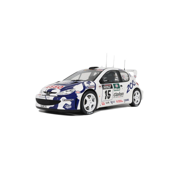 Ottomobile 1:12 Peugeot 206 WRC White Tour De Corse 1999 G081 Model Car