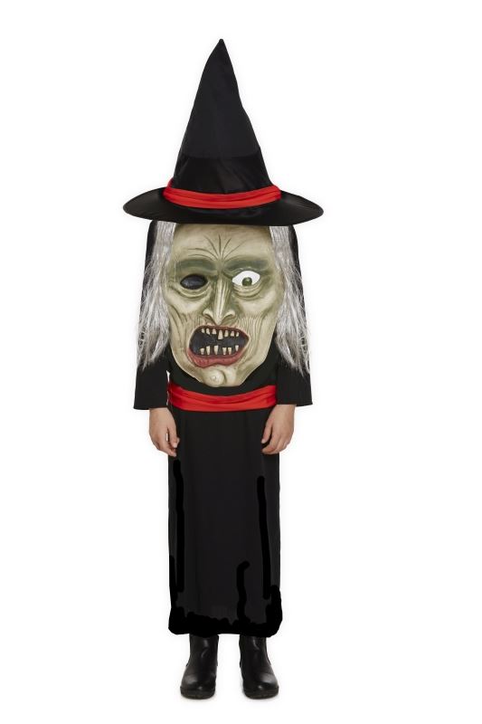 Henbrandt Witch With Jumbo Face Costume 7-9  Years
