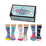 United OddSocks 6 Unicorn Daze Socks Gift Box UK 12-5.5 EUR 30.5-39