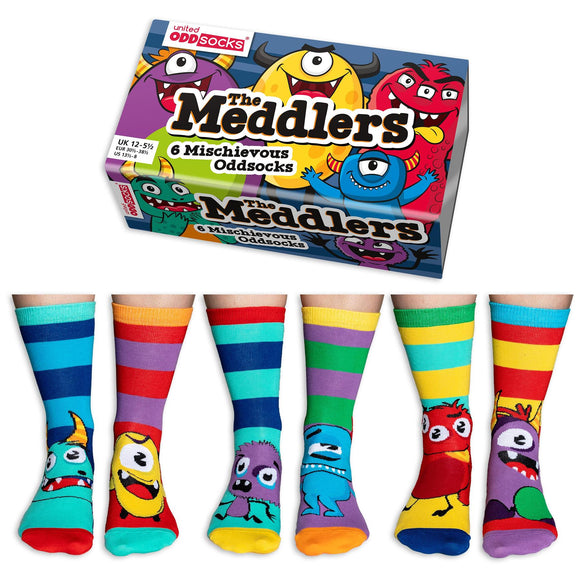United OddSocks 6 The Meddlers Socks Gift Box UK 12-5.5 EUR 30.5-39