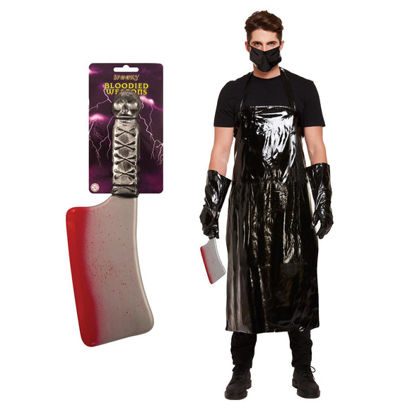Henbrandt Adult Scary Butcher & Cleaver Costume Bundle